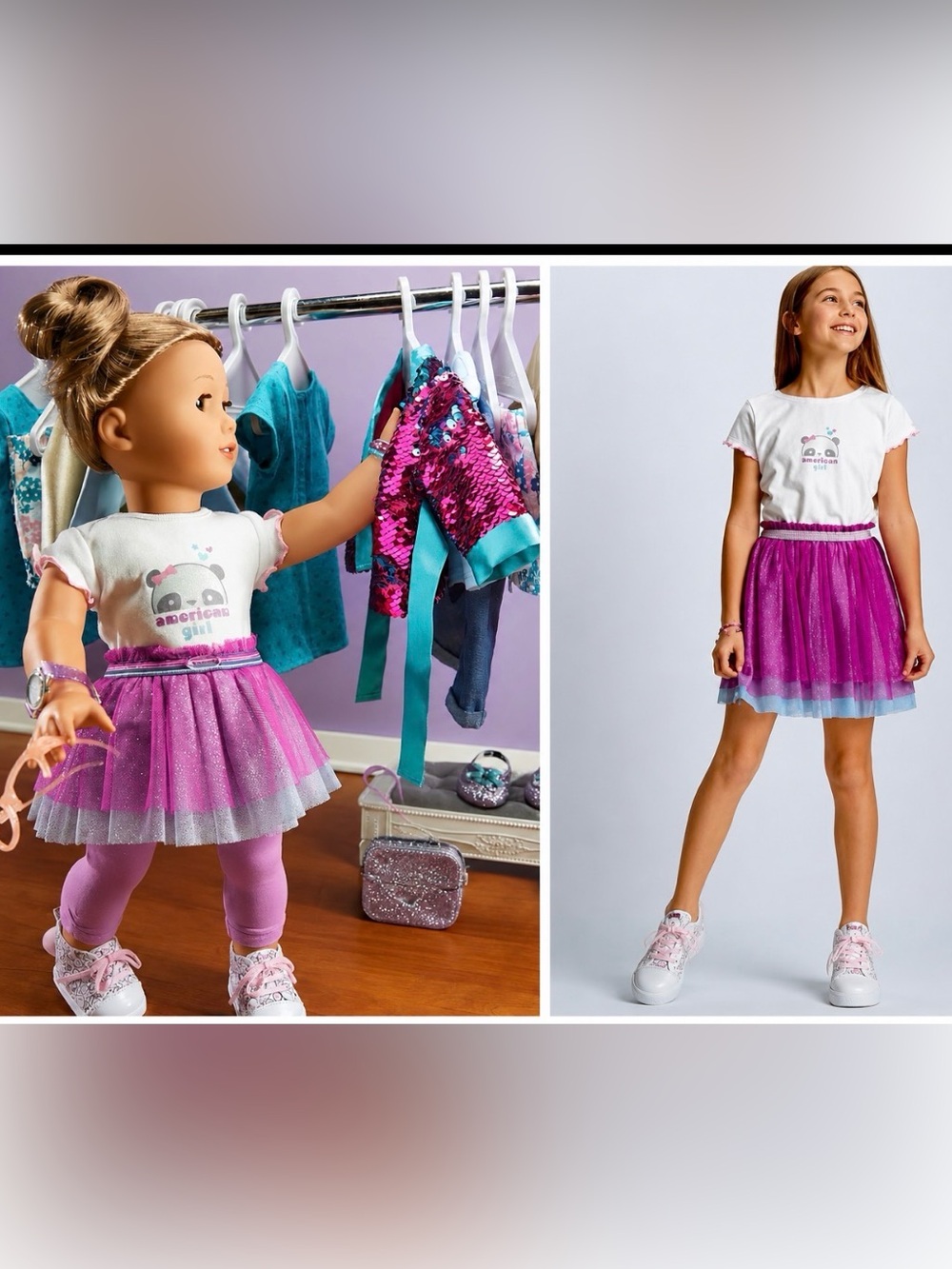 NIB American Girl Truly Me Matching Skirt Set - Girl Size 8+ & 18” Doll
